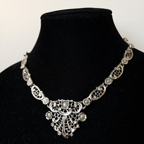Vintage Mid Century Revival Filigree Ornate Choker - Picture 2 of 15